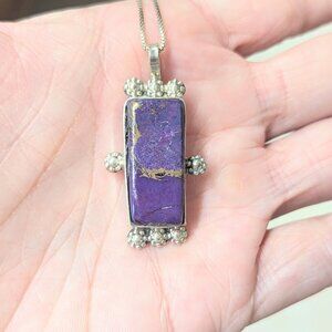 Navajo Mojave turquoise pendant necklace